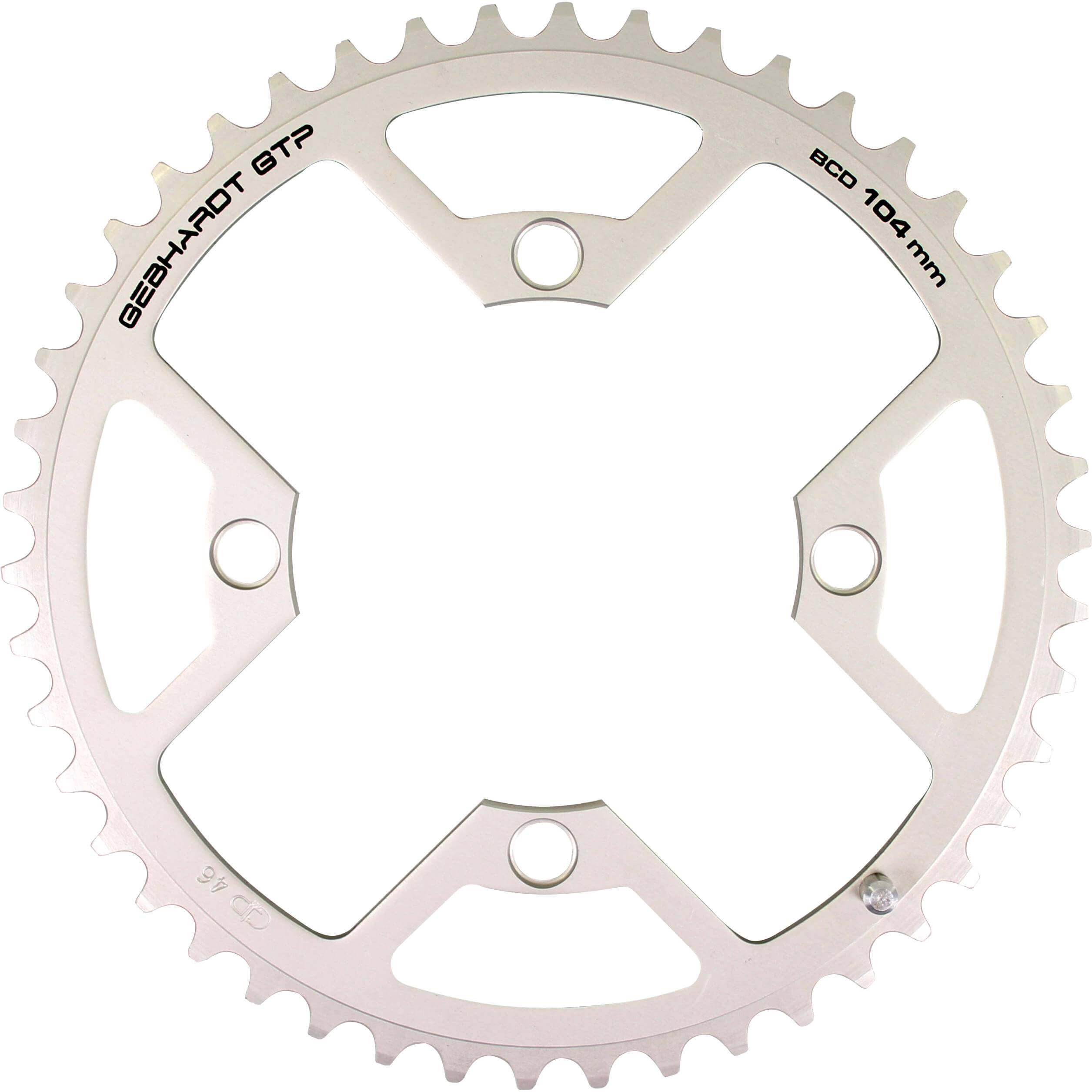 Gebhardt Chainring 46t 4 Bolt 9sp Silver