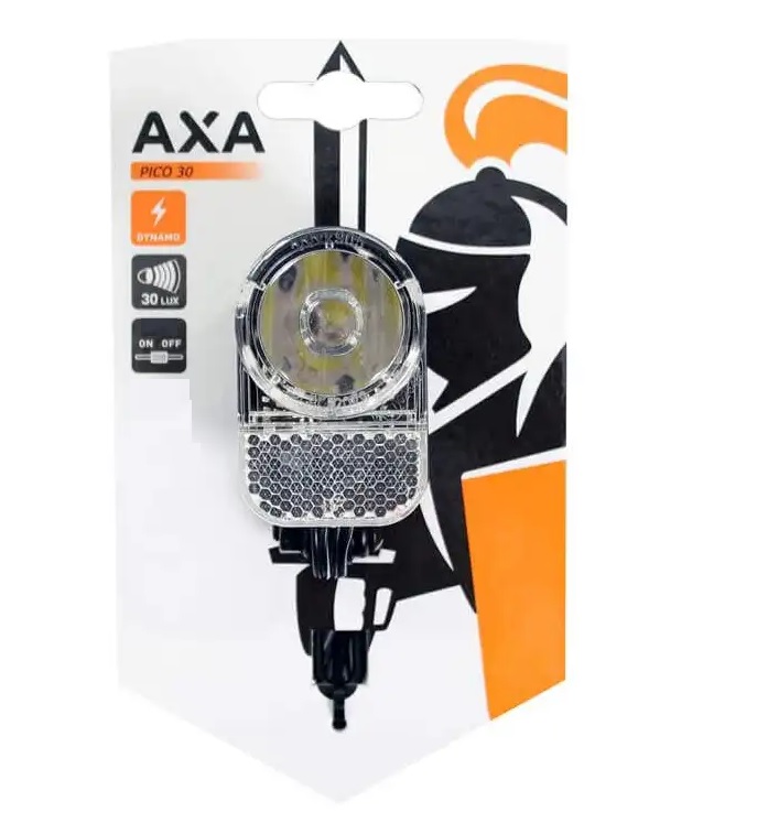 Axa Headlight Pico Switch On Off Dynamo 30 Lux Black