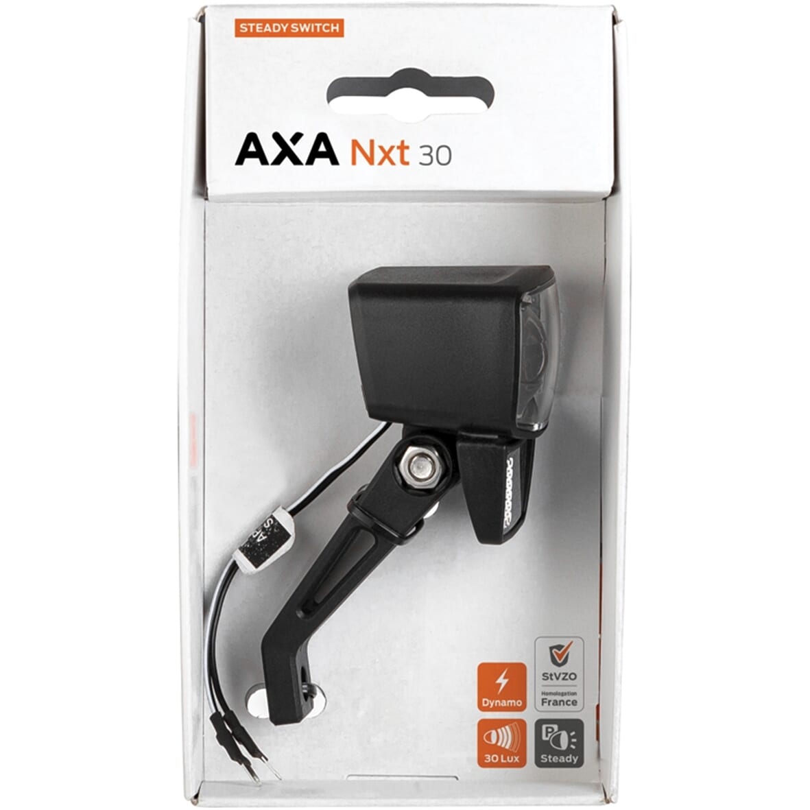 Axa Headlight NXT30 Steady Switch On Off Dynamo 30 Lux