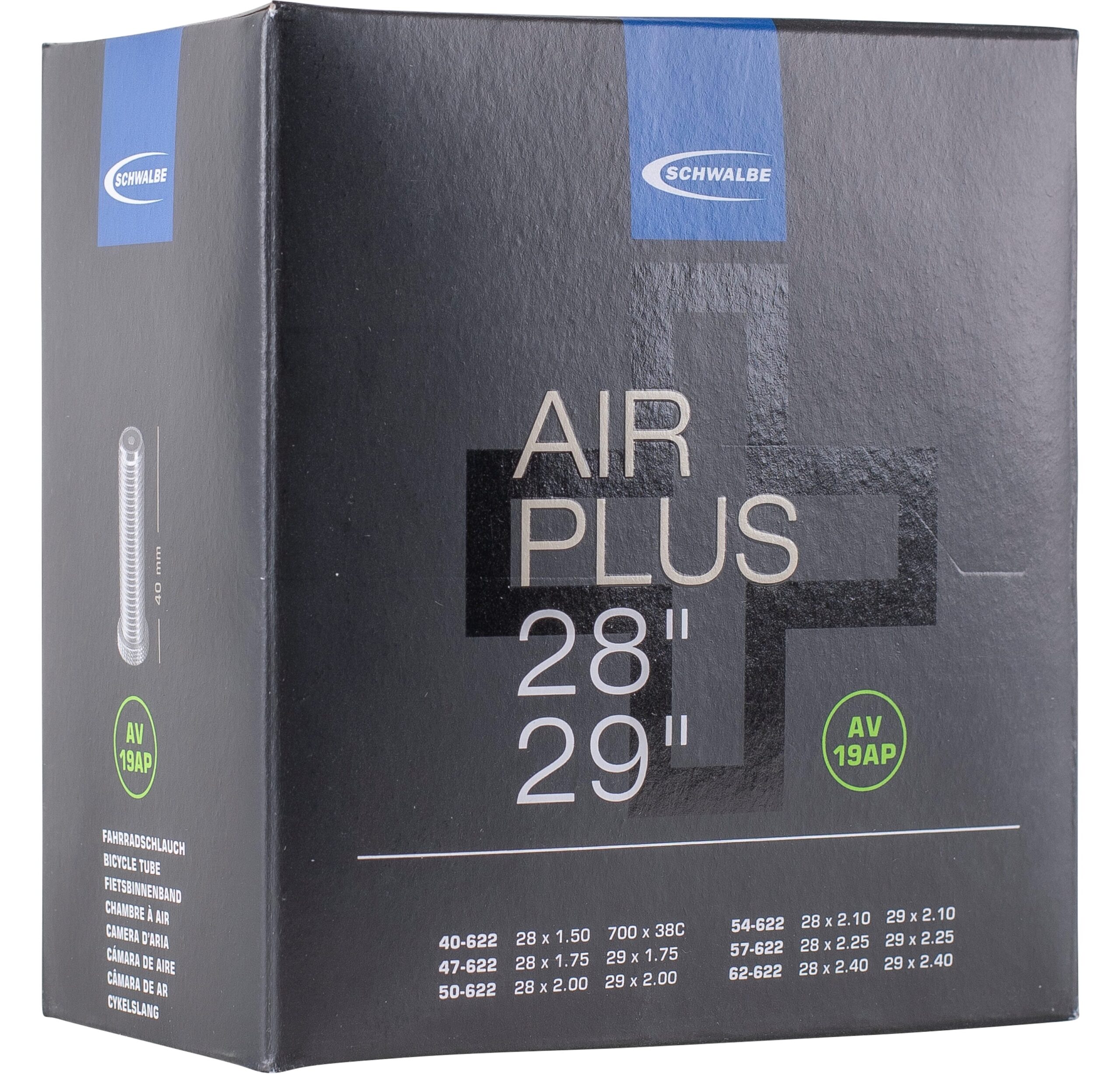 Schwalbe Bnb AV19AP Air Plus 28 x 1.50 - 29 x 2.40 AV 40mm Schwalbe Bnb AV19AP Air Plus 28 x 1.50 - 29 x 2.40 AV 40mm