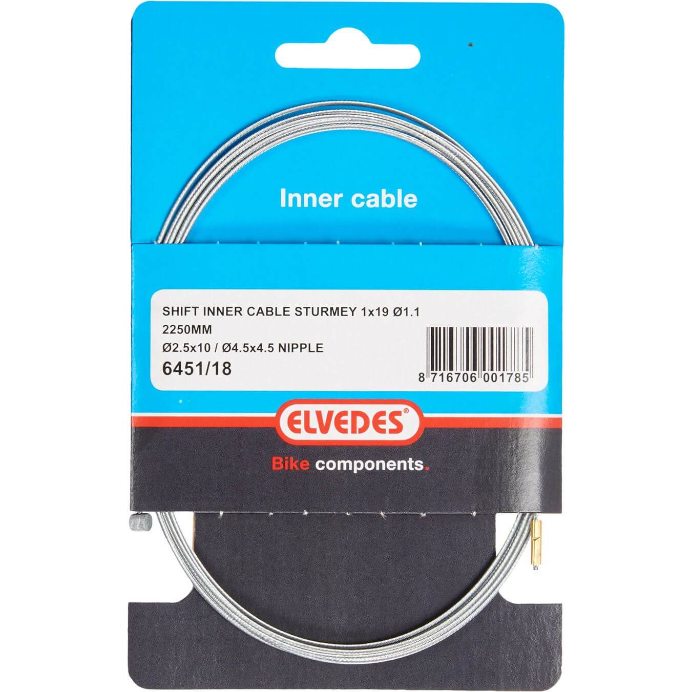 Elvedes Shift Inner Cable SA 2 Nipples 2.5x10 And 4.5x4.5