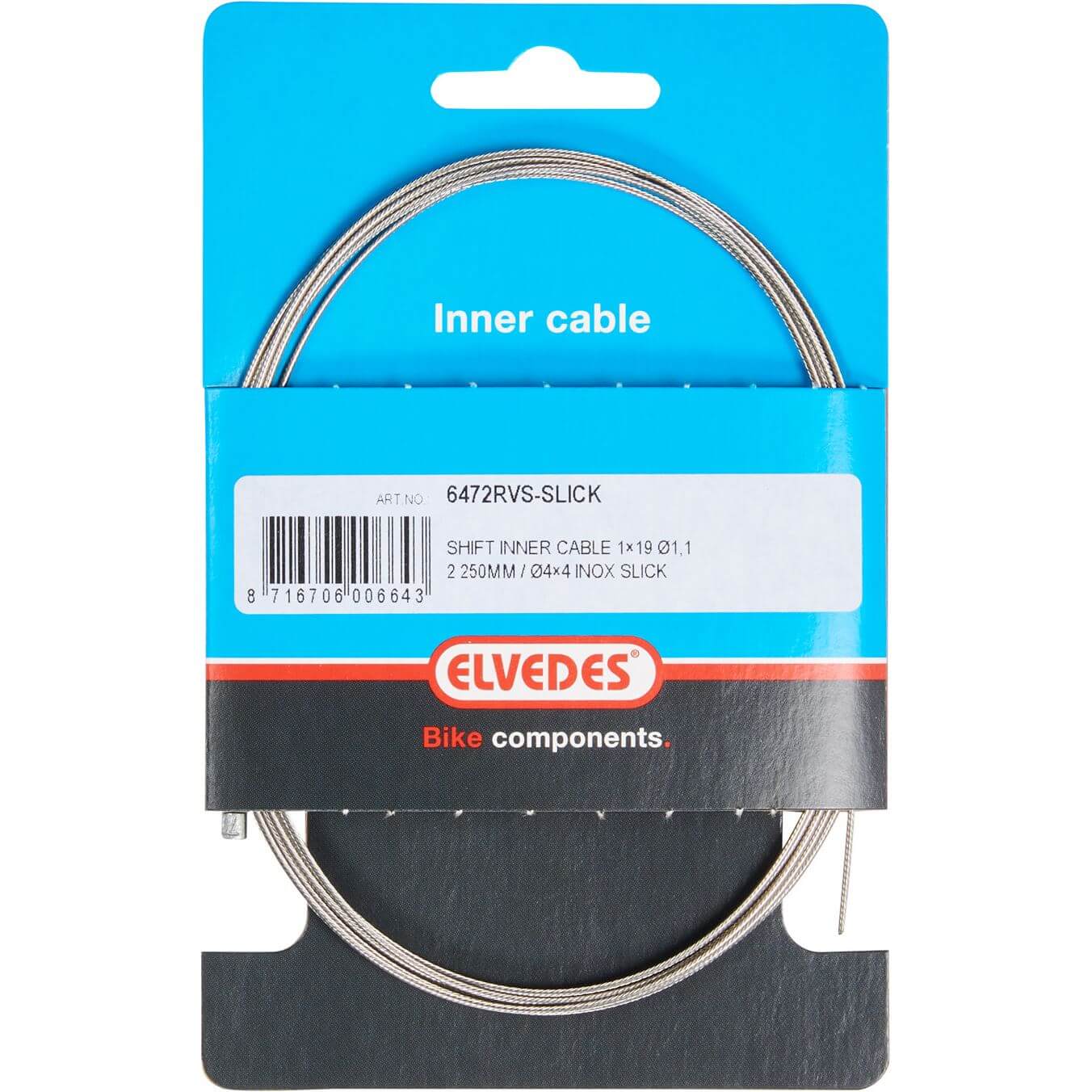 Elvedes Chain Inner Cable Stainless Steel Slick Nipple 4x4