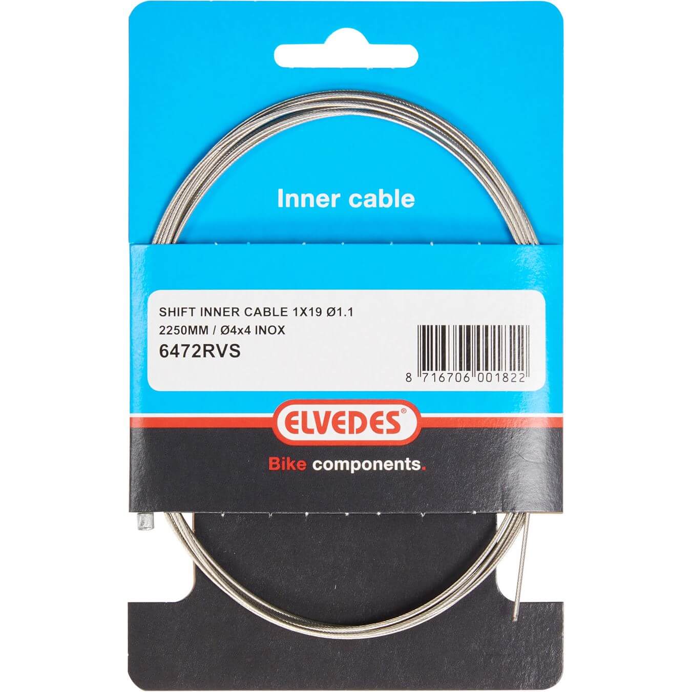Elvedes Shift Inner Cable Stainless Steel 1.1mm Nipple 4x4