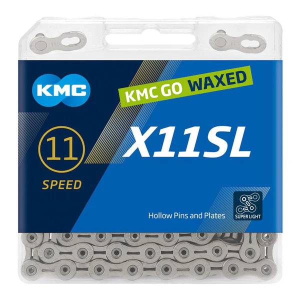 KMC Chain X11SL Silver 118s Waxed KMC Chain X11SL Silver 118s Waxed