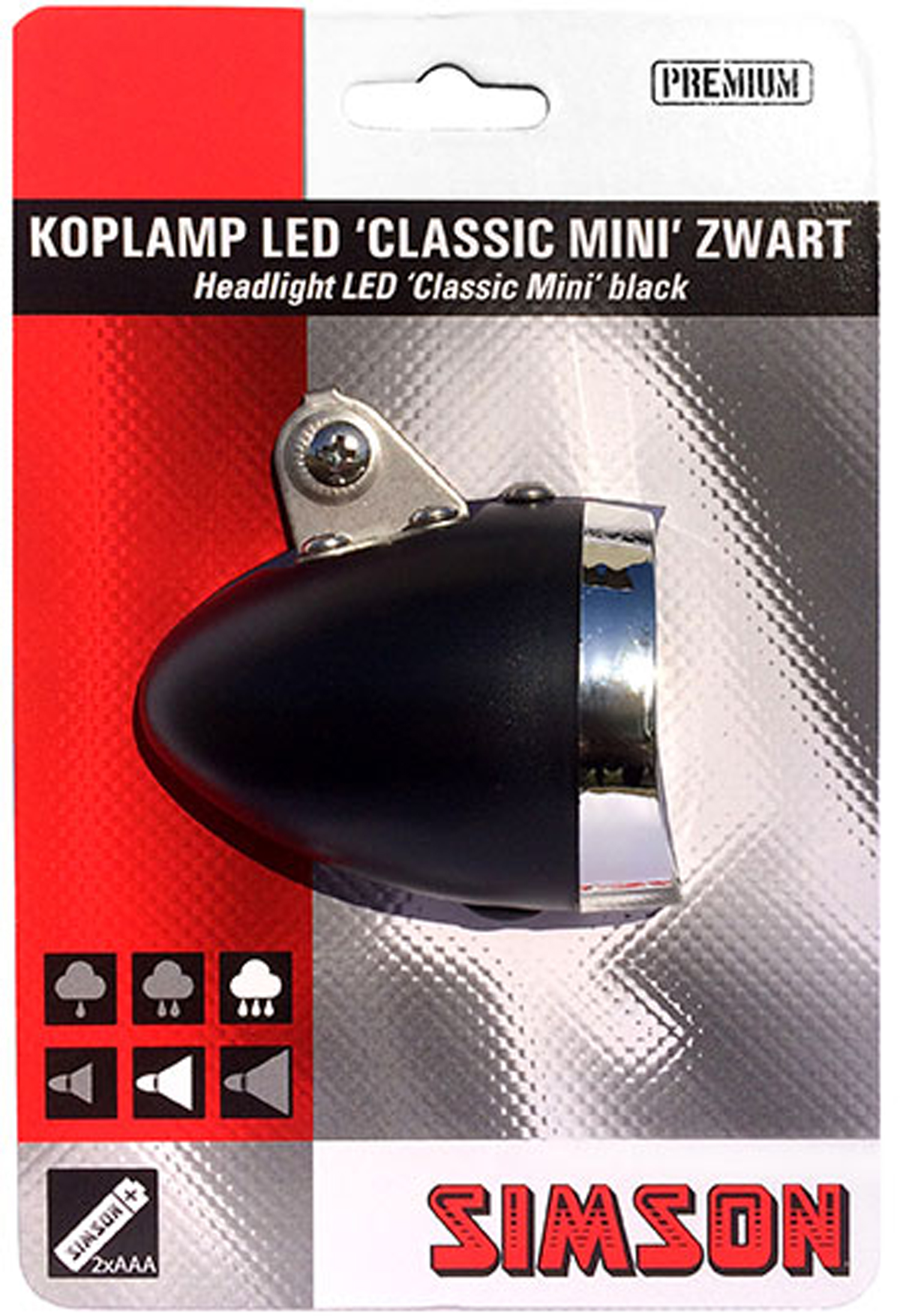 Simson Headlight Classic Mini Battery 4 Lux