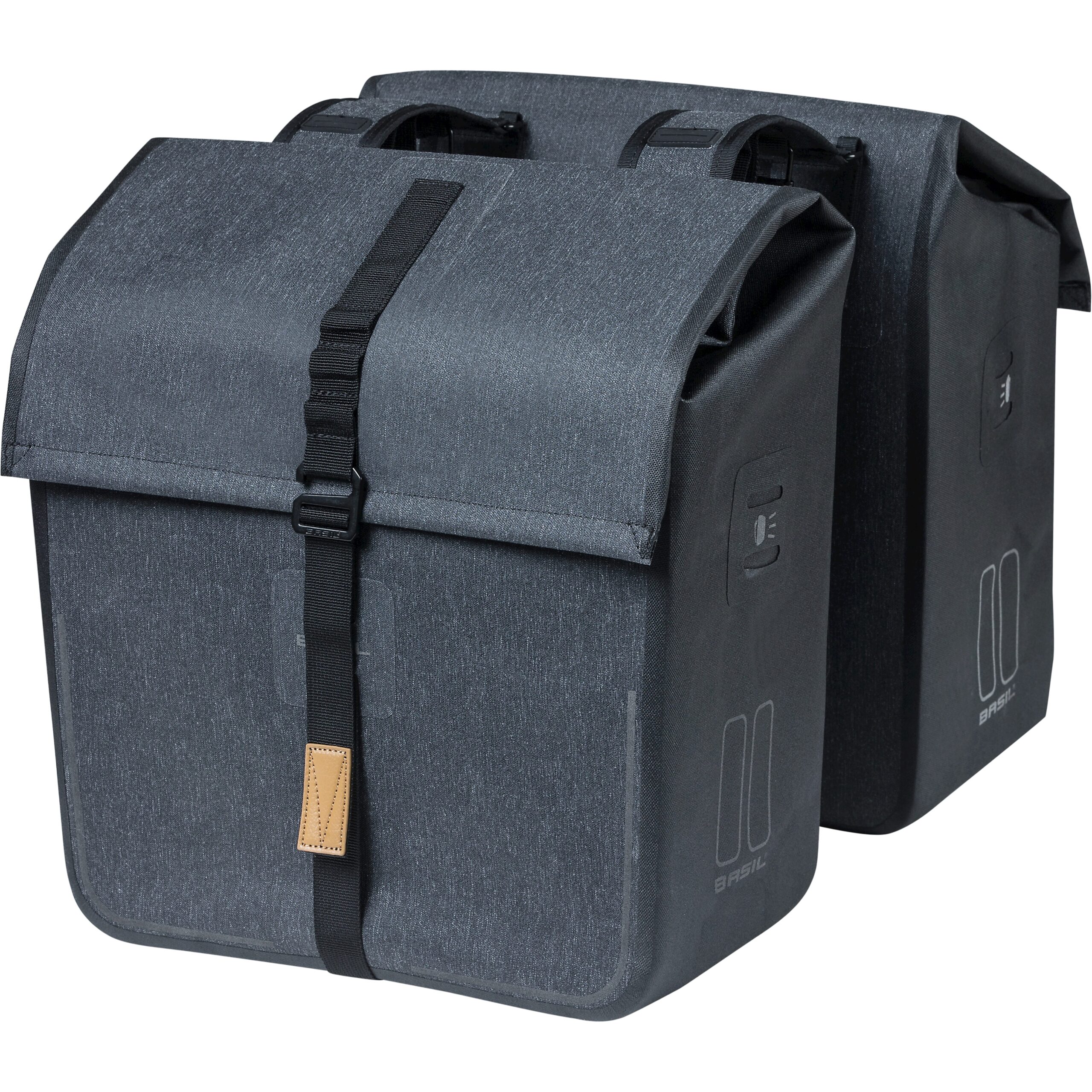 Basil Double Bike Bag Urban Dry Charcoal Melee 50L Basil Double Bike Bag Urban Dry Charcoal Melee 50L