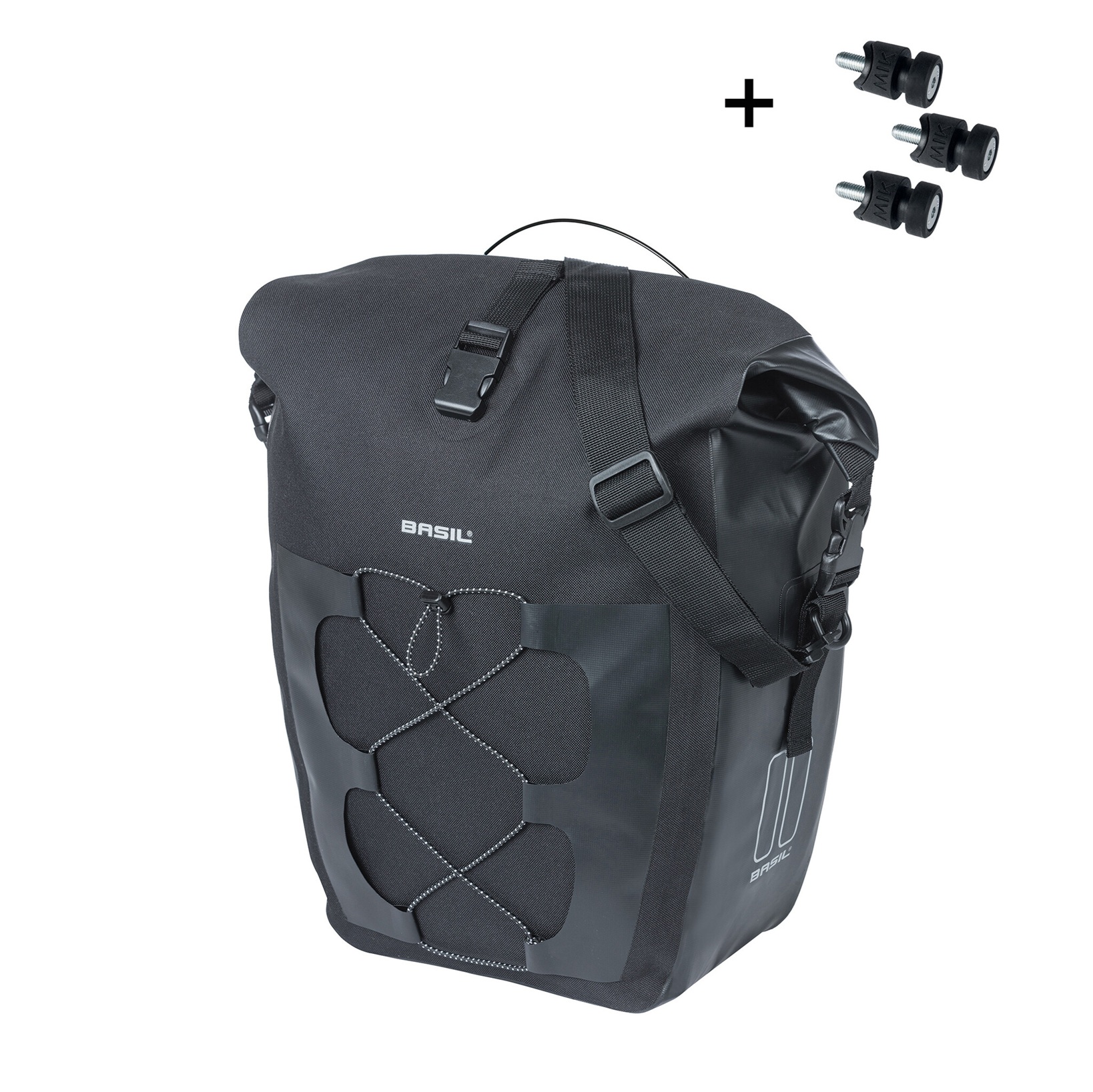 Basil Single Bike Bag Navigator MIK Studs L Black 22L Basil Single Bike Bag Navigator MIK Studs L Black 22L
