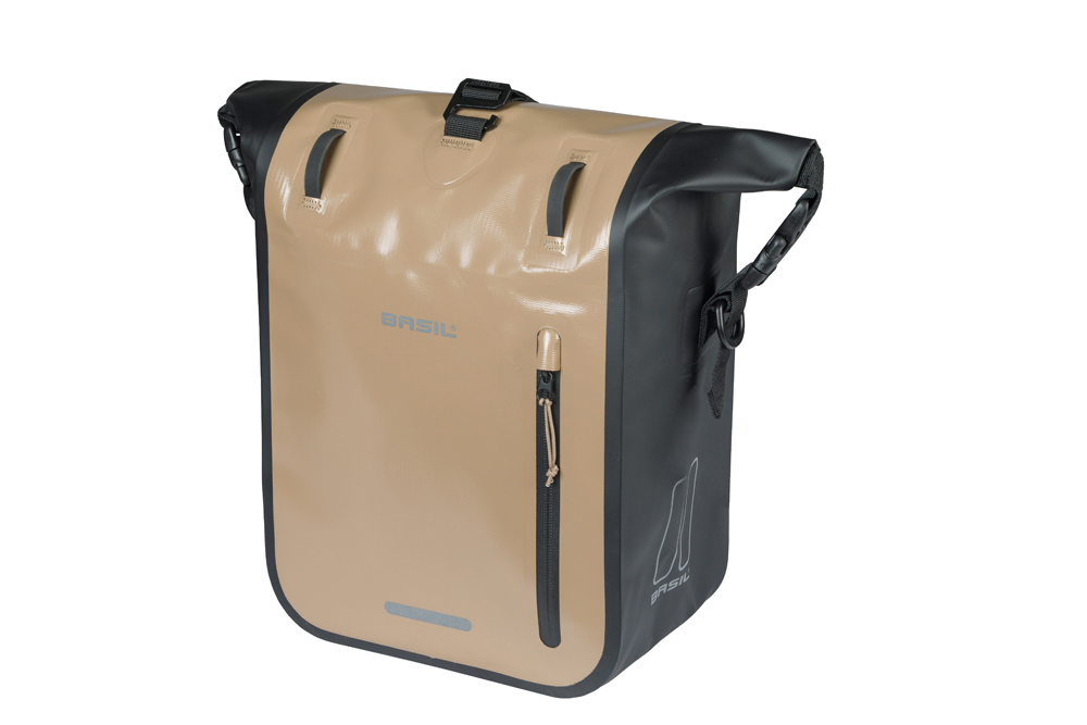 Basil Single Bike Bag Rivo M MIK Hooks Sand 12-15L Basil Single Bike Bag Rivo M MIK Hooks Sand 12-15L