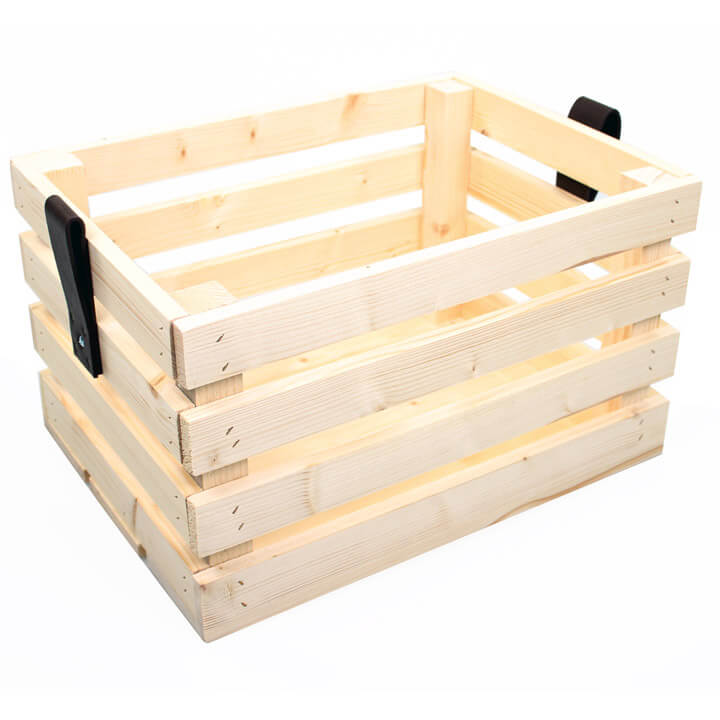 Bike Crate Natural Pine Wood 40x29x24cm