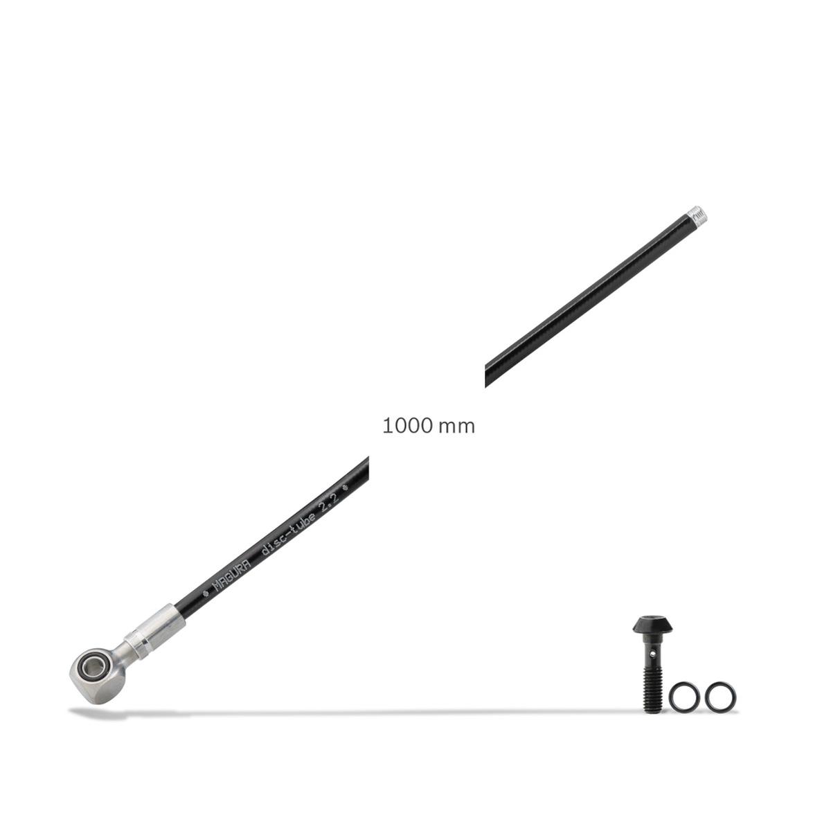 Tuyau de frein à disque pour Bosch ABS, avant, unité de commande au maître-cylindre, noir, 1 000 mm, accessoires inclus (PU = 1 pièce)